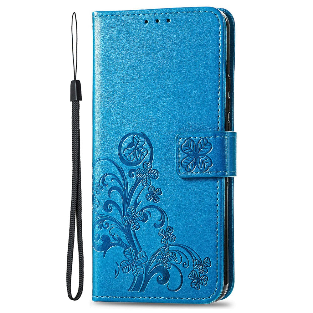For Xiaomi Poco M8 Pro 5G / Redmi Note 15 Pro+ 5G (Global) Leather Case Four-Leaf Clover Wallet Phone Cover - Blue
