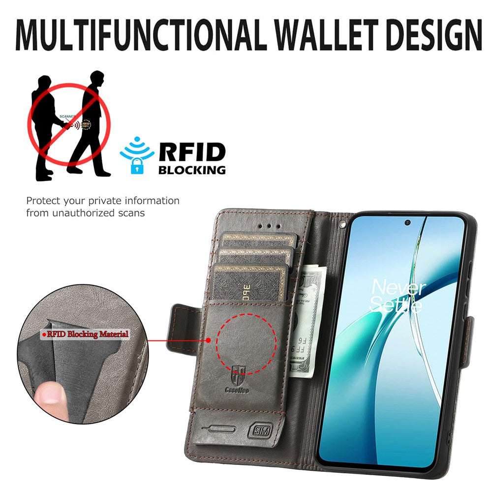 CASENEO For Xiaomi Poco M8 Pro 5G / Redmi Note 15 Pro+ 5G (Global) Phone Cases PU Leather Cover Stand with RFID Blocking Wallet - Black