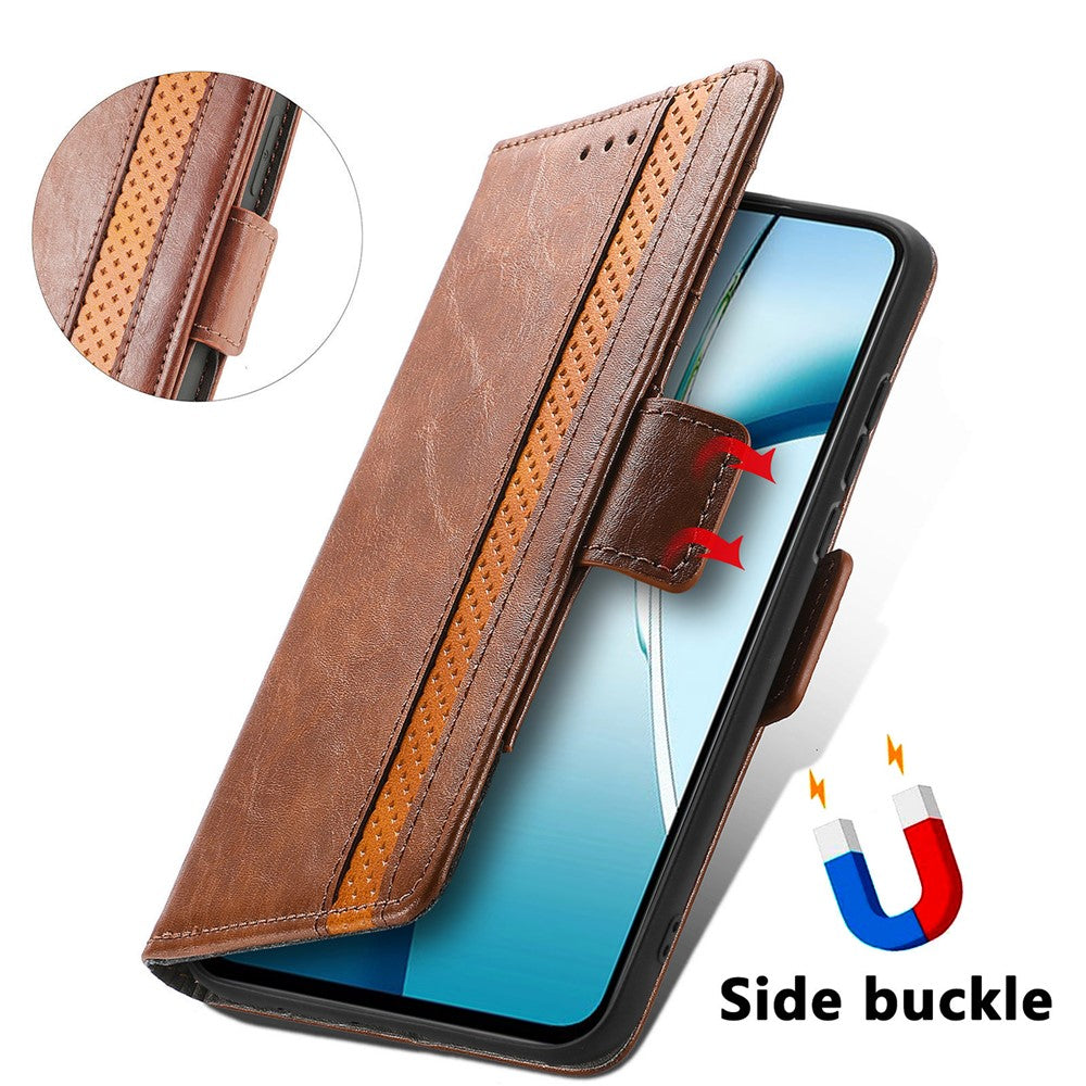 CASENEO For Xiaomi Poco M8 Pro 5G / Redmi Note 15 Pro+ 5G (Global) Phone Cases PU Leather Cover Stand with RFID Blocking Wallet - Dark Brown