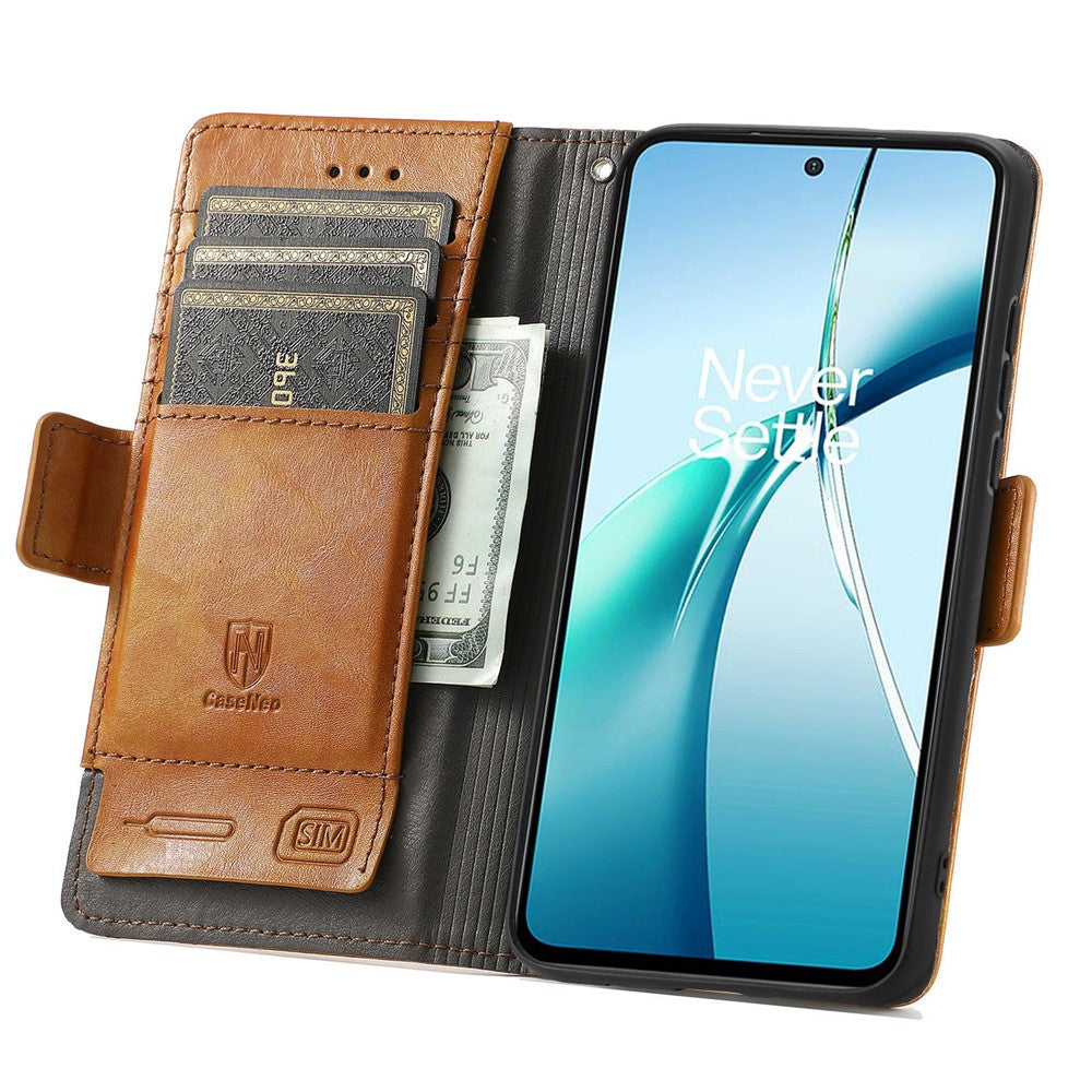 CASENEO For Xiaomi Poco M8 Pro 5G / Redmi Note 15 Pro+ 5G (Global) Phone Cases PU Leather Cover Stand with RFID Blocking Wallet - Khaki