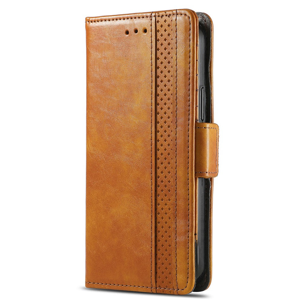 CASENEO For Xiaomi Poco M8 Pro 5G / Redmi Note 15 Pro+ 5G (Global) Phone Cases PU Leather Cover Stand with RFID Blocking Wallet - Khaki