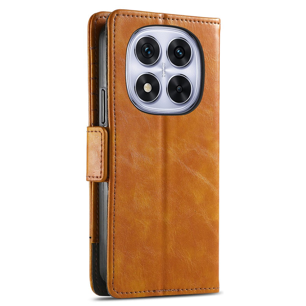 CASENEO For Xiaomi Poco M8 Pro 5G / Redmi Note 15 Pro+ 5G (Global) Phone Cases PU Leather Cover Stand with RFID Blocking Wallet - Khaki