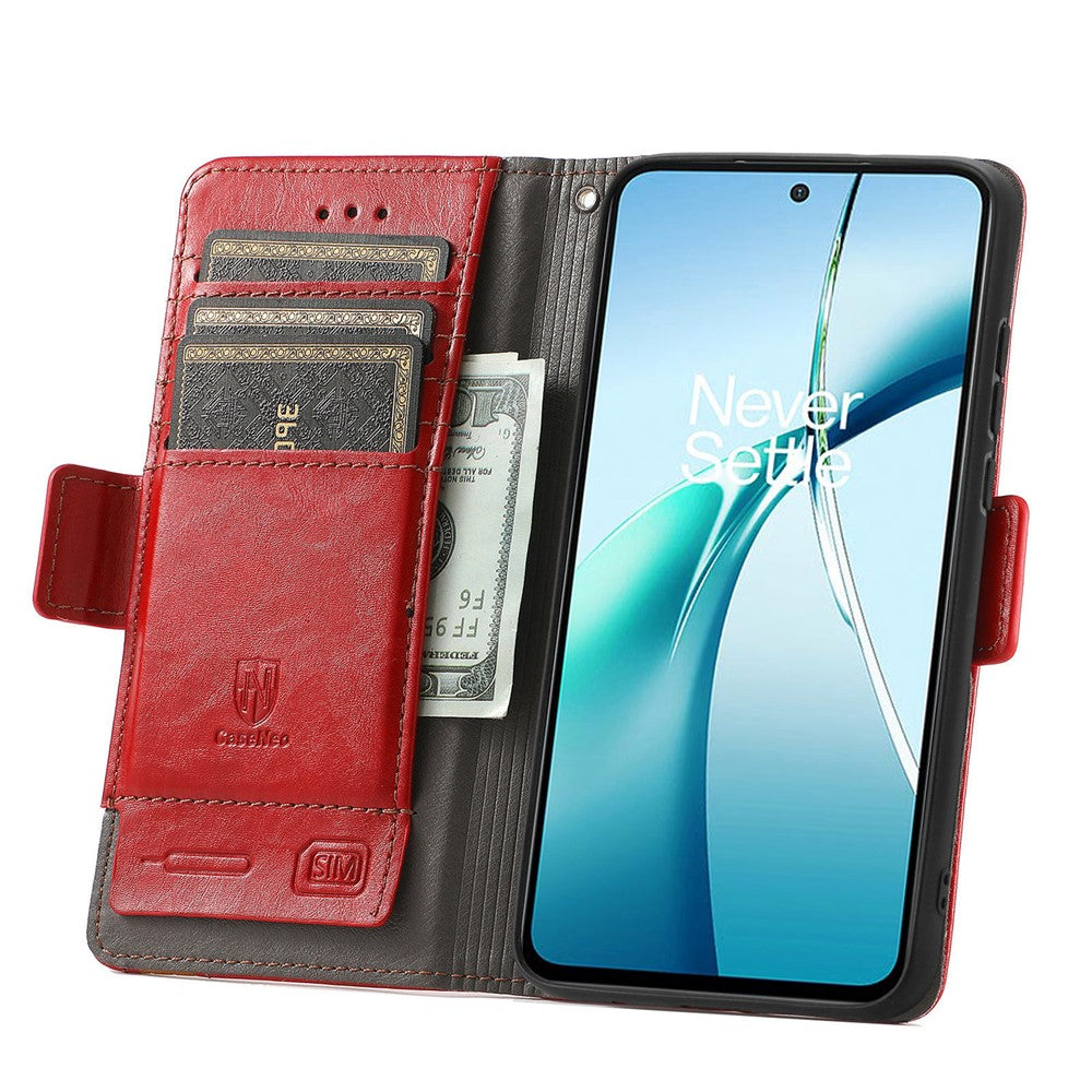 CASENEO For Xiaomi Poco M8 Pro 5G / Redmi Note 15 Pro+ 5G (Global) Phone Cases PU Leather Cover Stand with RFID Blocking Wallet - Red