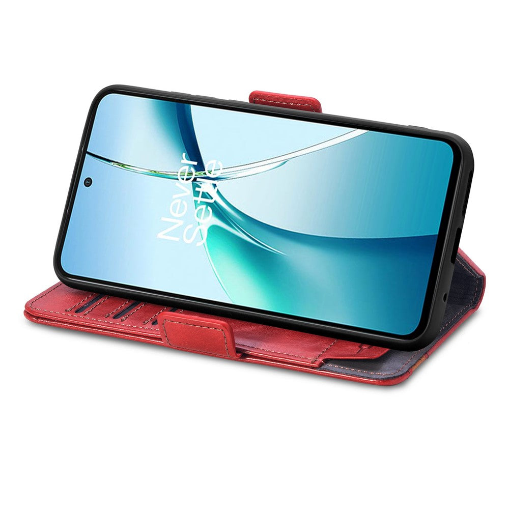 CASENEO For Xiaomi Poco M8 Pro 5G / Redmi Note 15 Pro+ 5G (Global) Phone Cases PU Leather Cover Stand with RFID Blocking Wallet - Red