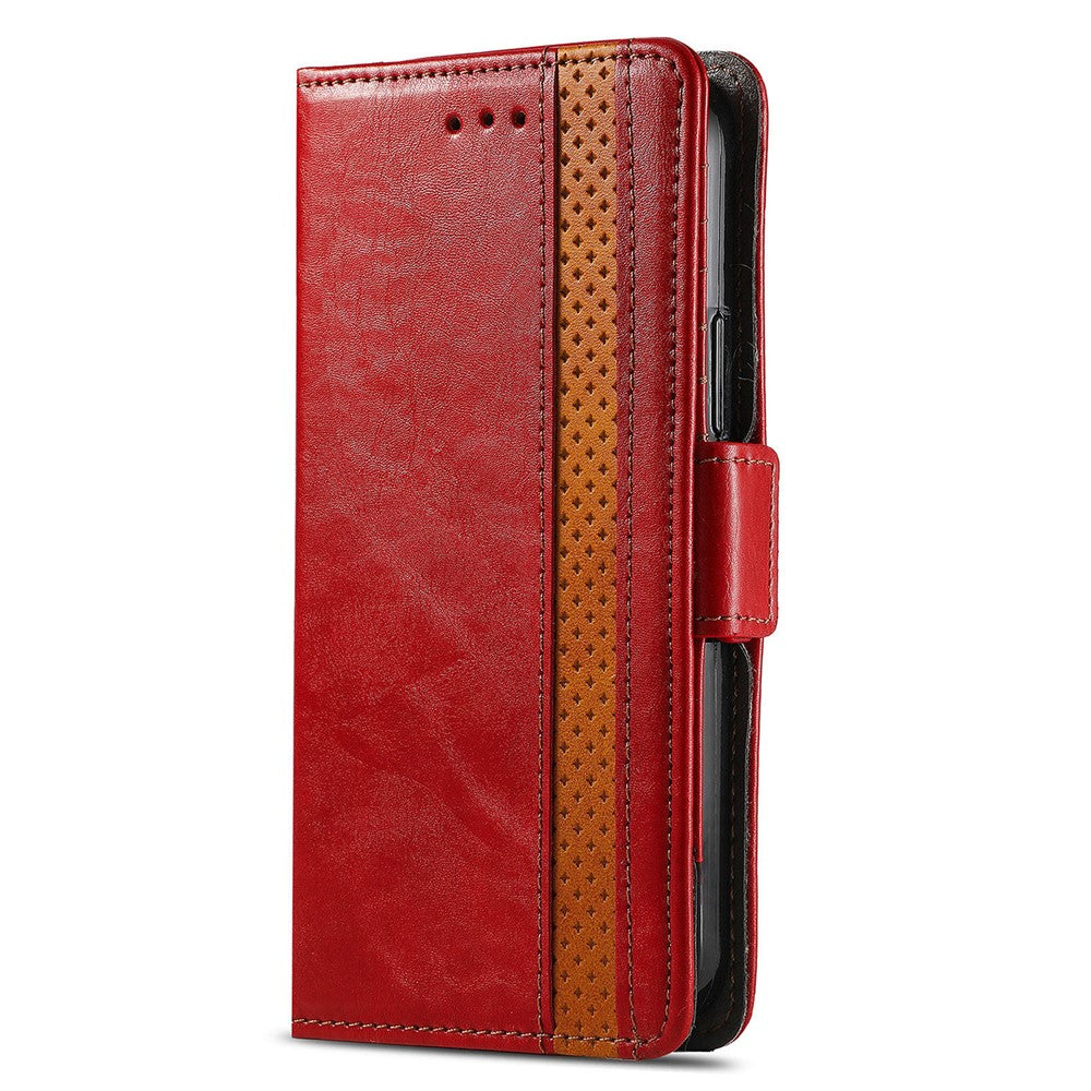 CASENEO For Xiaomi Poco M8 Pro 5G / Redmi Note 15 Pro+ 5G (Global) Phone Cases PU Leather Cover Stand with RFID Blocking Wallet - Red