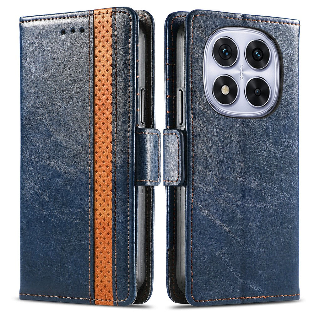 CASENEO For Xiaomi Poco M8 Pro 5G / Redmi Note 15 Pro+ 5G (Global) Phone Cases PU Leather Cover Stand with RFID Blocking Wallet - Dark Blue