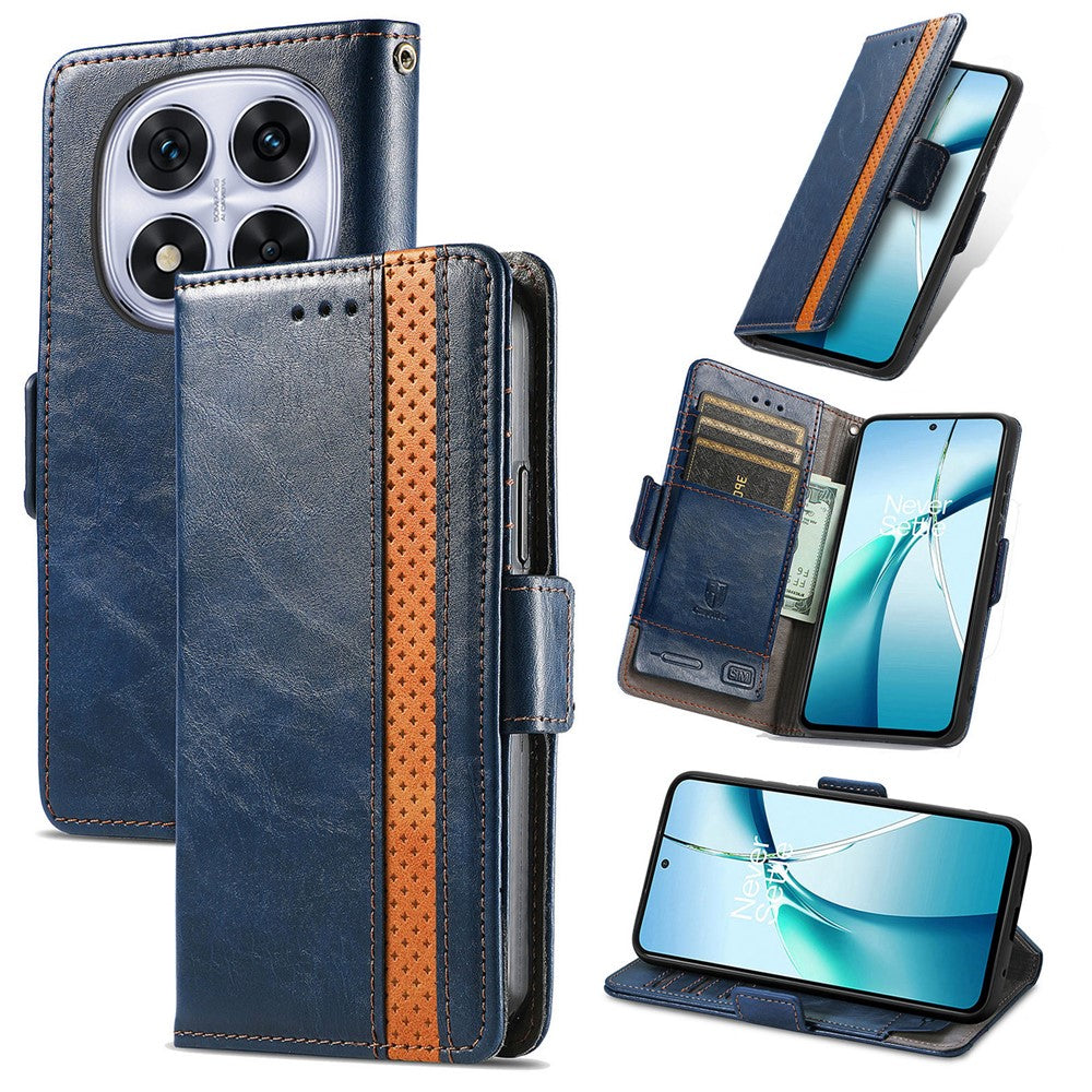 CASENEO For Xiaomi Poco M8 Pro 5G / Redmi Note 15 Pro+ 5G (Global) Phone Cases PU Leather Cover Stand with RFID Blocking Wallet - Dark Blue