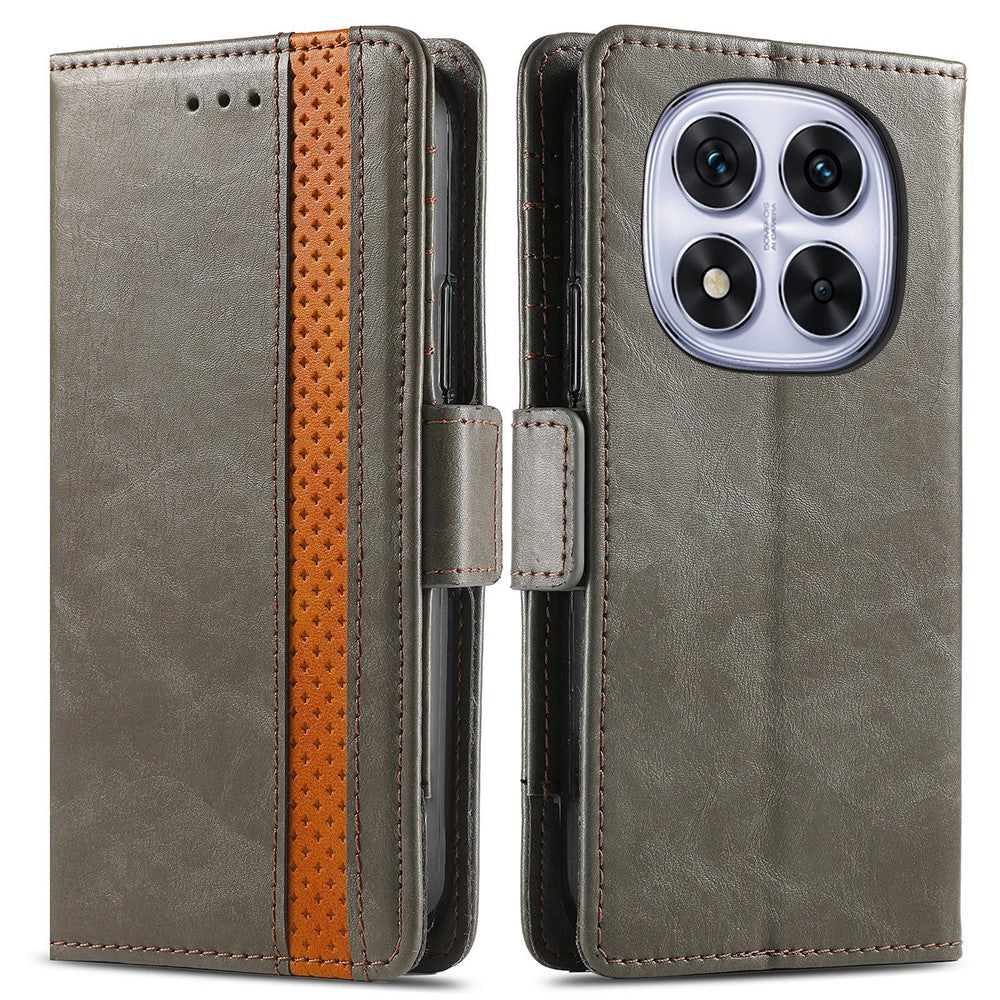 CASENEO For Xiaomi Poco M8 Pro 5G / Redmi Note 15 Pro+ 5G (Global) Phone Cases PU Leather Cover Stand with RFID Blocking Wallet - Grey