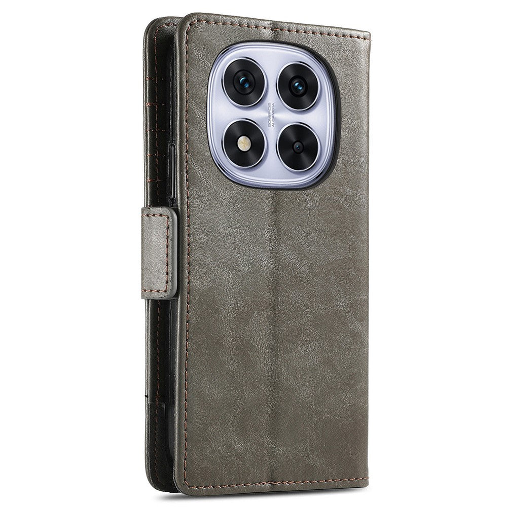 CASENEO For Xiaomi Poco M8 Pro 5G / Redmi Note 15 Pro+ 5G (Global) Phone Cases PU Leather Cover Stand with RFID Blocking Wallet - Grey