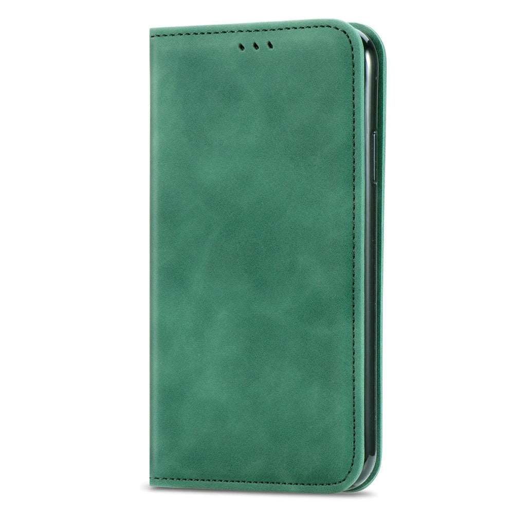 For Xiaomi Poco M8 Pro 5G / Redmi Note 15 Pro+ 5G (Global) Leather Case with Card Holder Magnetic Absorption Phone Cover - Green