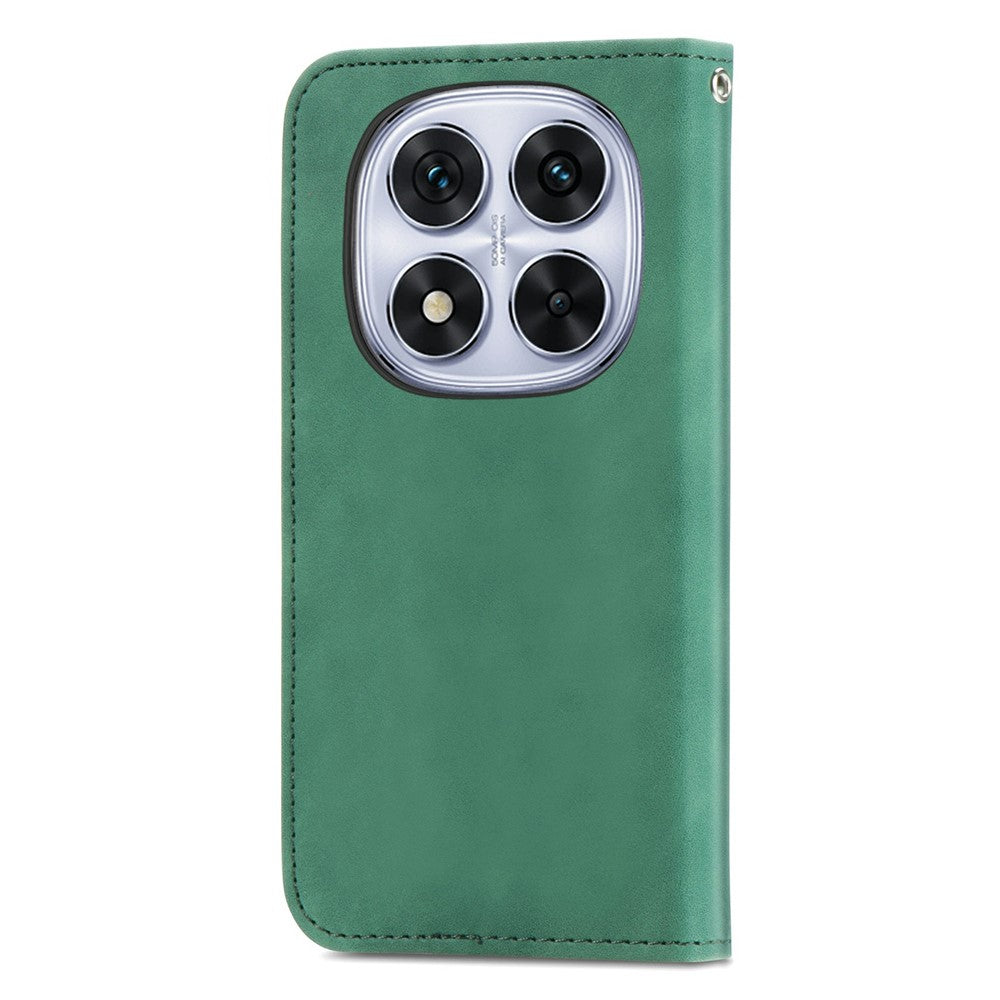 For Xiaomi Poco M8 Pro 5G / Redmi Note 15 Pro+ 5G (Global) Leather Case with Card Holder Magnetic Absorption Phone Cover - Green