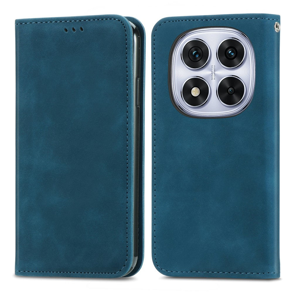 For Xiaomi Poco M8 Pro 5G / Redmi Note 15 Pro+ 5G (Global) Leather Case with Card Holder Magnetic Absorption Phone Cover - Dark Blue