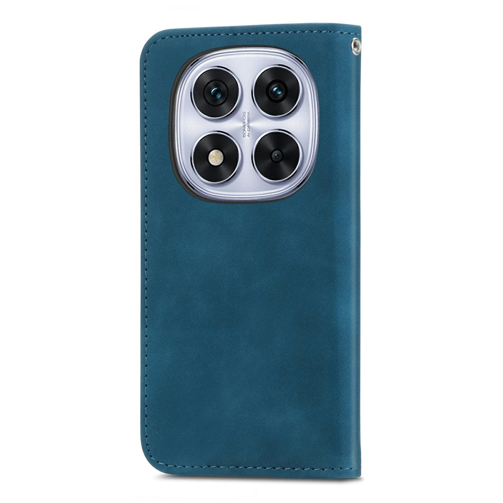 For Xiaomi Poco M8 Pro 5G / Redmi Note 15 Pro+ 5G (Global) Leather Case with Card Holder Magnetic Absorption Phone Cover - Dark Blue