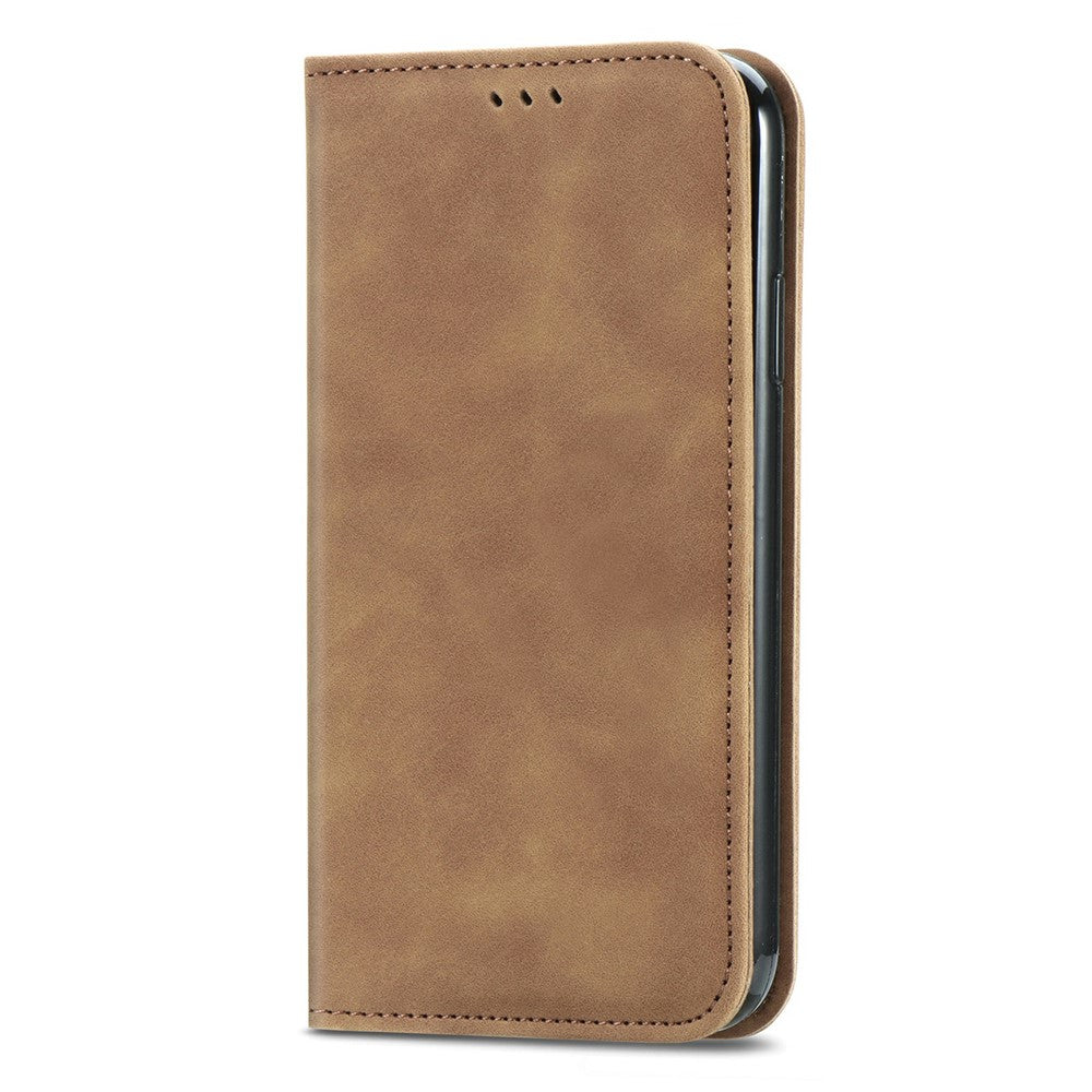 For Xiaomi Poco M8 Pro 5G / Redmi Note 15 Pro+ 5G (Global) Leather Case with Card Holder Magnetic Absorption Phone Cover - Brown