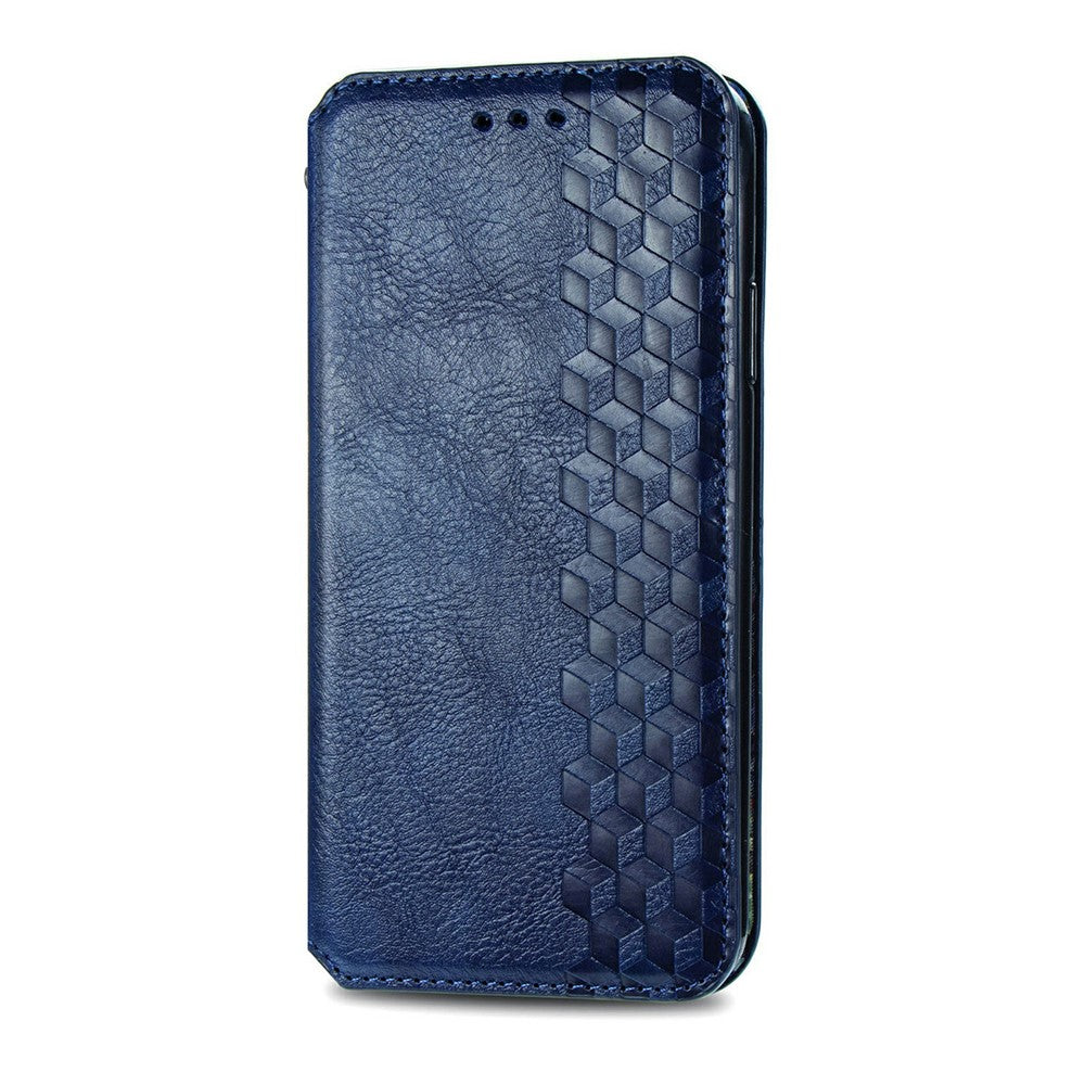 For Xiaomi Poco M8 Pro 5G / Redmi Note 15 Pro+ 5G (Global) Case Rhombus Imprint PU Leather Wallet Phone Cover - Blue