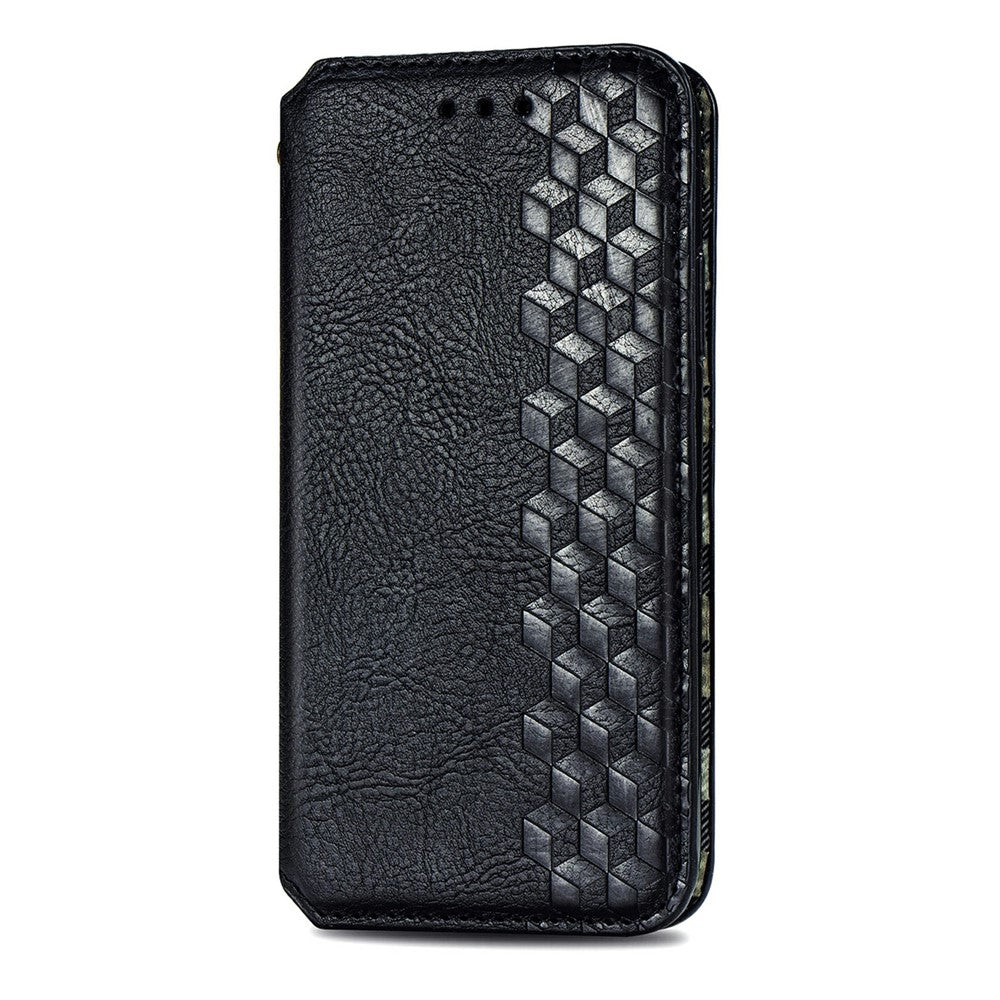 For Xiaomi Poco M8 Pro 5G / Redmi Note 15 Pro+ 5G (Global) Case Rhombus Imprint PU Leather Wallet Phone Cover - Black