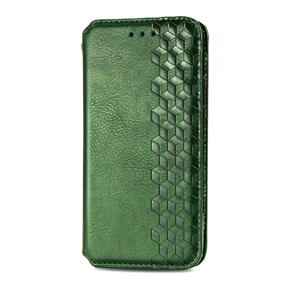 For Xiaomi Poco M8 Pro 5G / Redmi Note 15 Pro+ 5G (Global) Case Rhombus Imprint PU Leather Wallet Phone Cover - Green