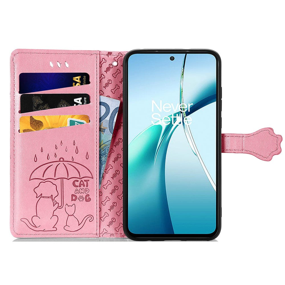 For Xiaomi Poco M8 Pro 5G / Redmi Note 15 Pro+ 5G (Global) Case Flip Wallet Leather Phone Cover with Cute Cat Dog Pattern - Pink