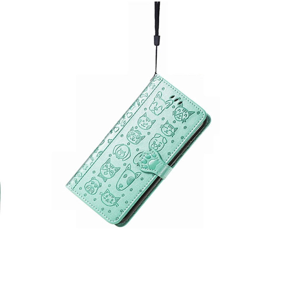 For Xiaomi Poco M8 Pro 5G / Redmi Note 15 Pro+ 5G (Global) Case Flip Wallet Leather Phone Cover with Cute Cat Dog Pattern - Green