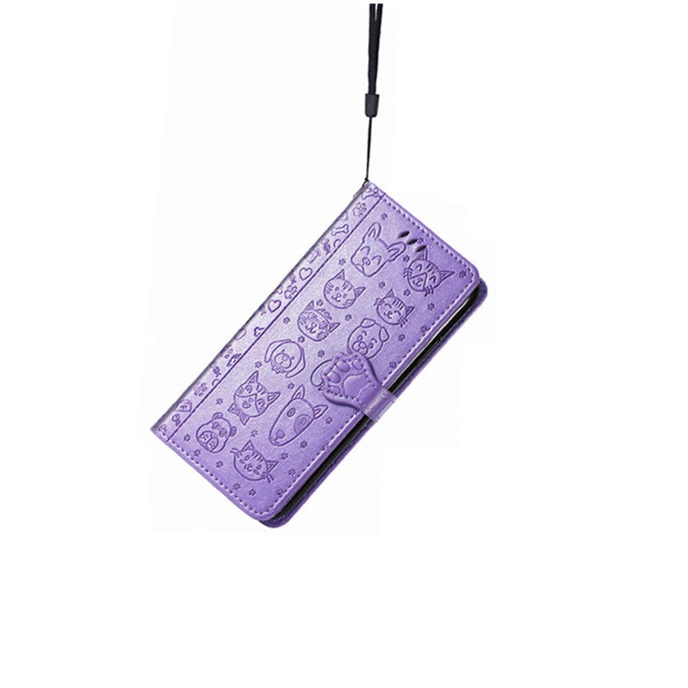 For Xiaomi Poco M8 Pro 5G / Redmi Note 15 Pro+ 5G (Global) Case Flip Wallet Leather Phone Cover with Cute Cat Dog Pattern - Light Purple