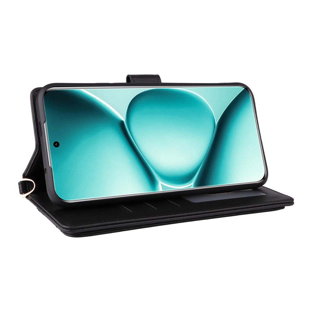 For Xiaomi Redmi Note 15 Pro 5G (Global) Case with Shoulder / Wrist Strap Leather Phone Cover Stand Wallet - Black