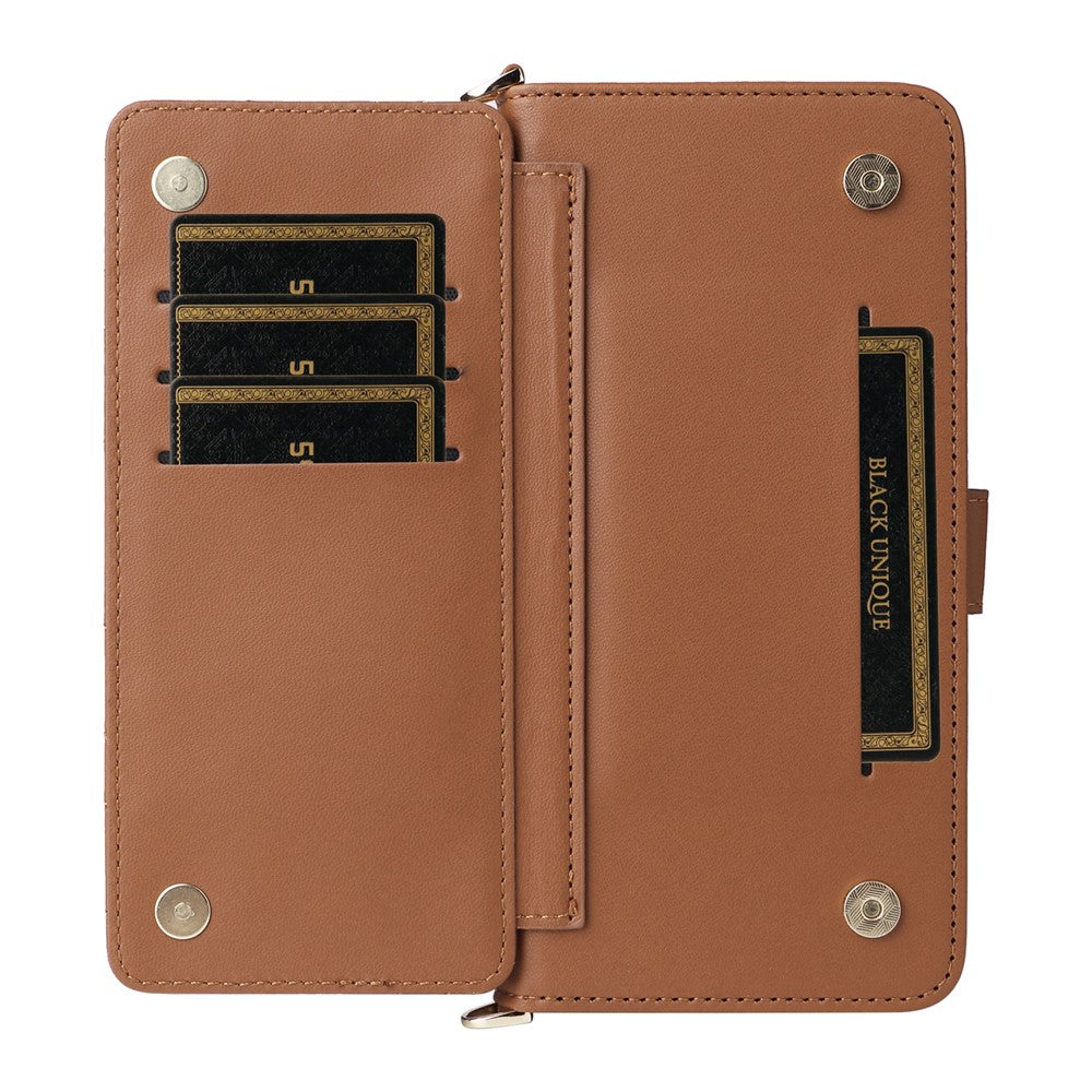For Xiaomi Redmi Note 15 Pro 5G (Global) Case with Shoulder / Wrist Strap Leather Phone Cover Stand Wallet - Brown