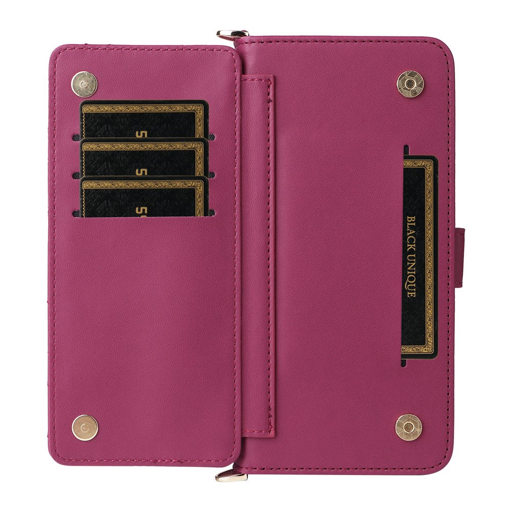 For Xiaomi Redmi Note 15 Pro 5G (Global) Case with Shoulder / Wrist Strap Leather Phone Cover Stand Wallet - Rose