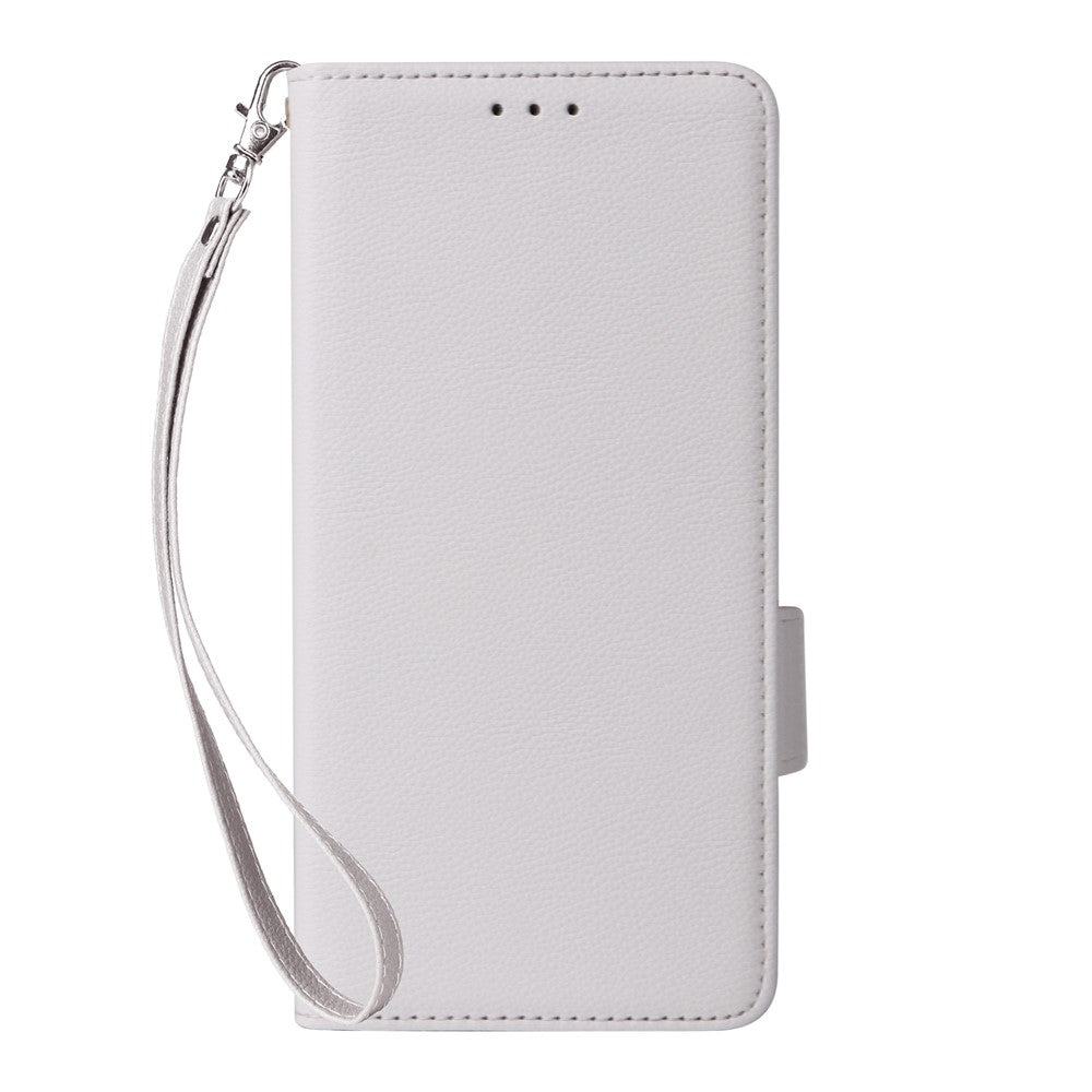 For Xiaomi Redmi Note 15 Pro 5G (Global) Case Litchi Texture Wallet Leather Phone Cover with Wrist Strap - White