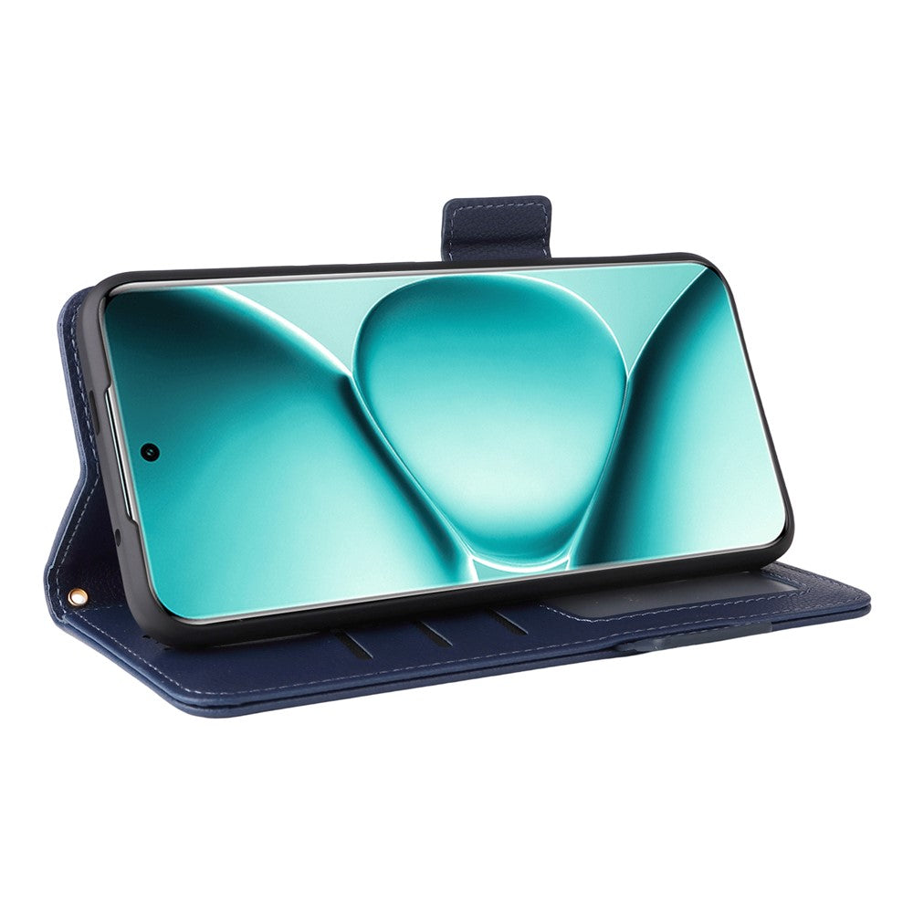 For Xiaomi Redmi Note 15 Pro 5G (Global) Case Litchi Texture Wallet Leather Phone Cover with Wrist Strap - Dark Blue