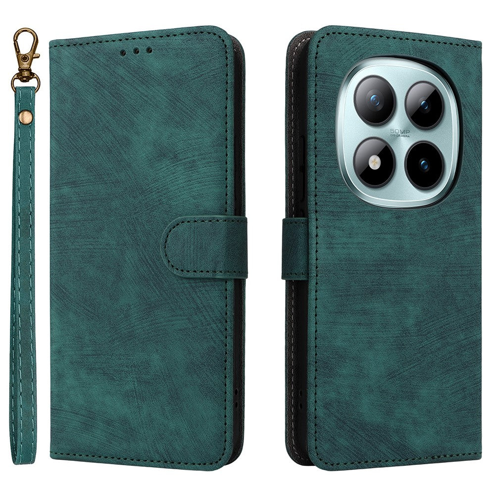 For Xiaomi Redmi Note 15 Pro 5G (Global) Case Wallet RFID Blocking PU Leather Phone Cover Stand with Strap - Green