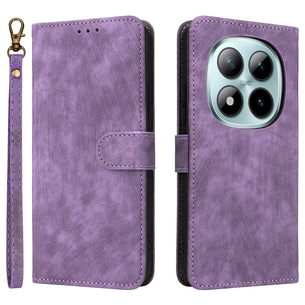 For Xiaomi Redmi Note 15 Pro 5G (Global) Case Wallet RFID Blocking PU Leather Phone Cover Stand with Strap - Purple