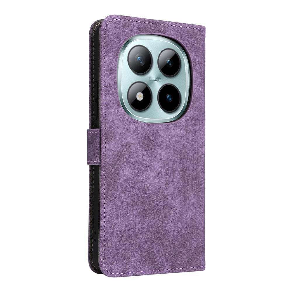 For Xiaomi Redmi Note 15 Pro 5G (Global) Case Wallet RFID Blocking PU Leather Phone Cover Stand with Strap - Purple