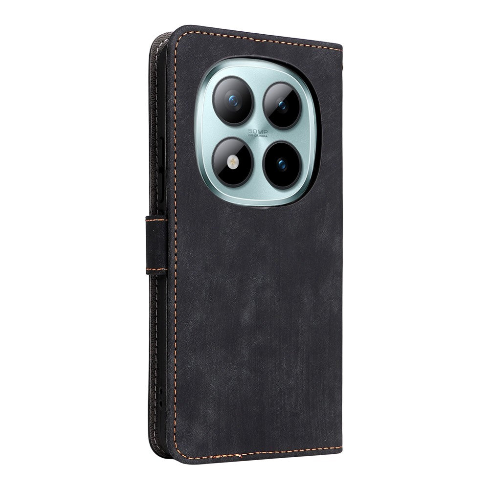 For Xiaomi Poco M8 Pro 5G / Redmi Note 15 Pro+ 5G (Global) Case Wallet RFID Blocking PU Leather Phone Cover Stand with Strap - Black