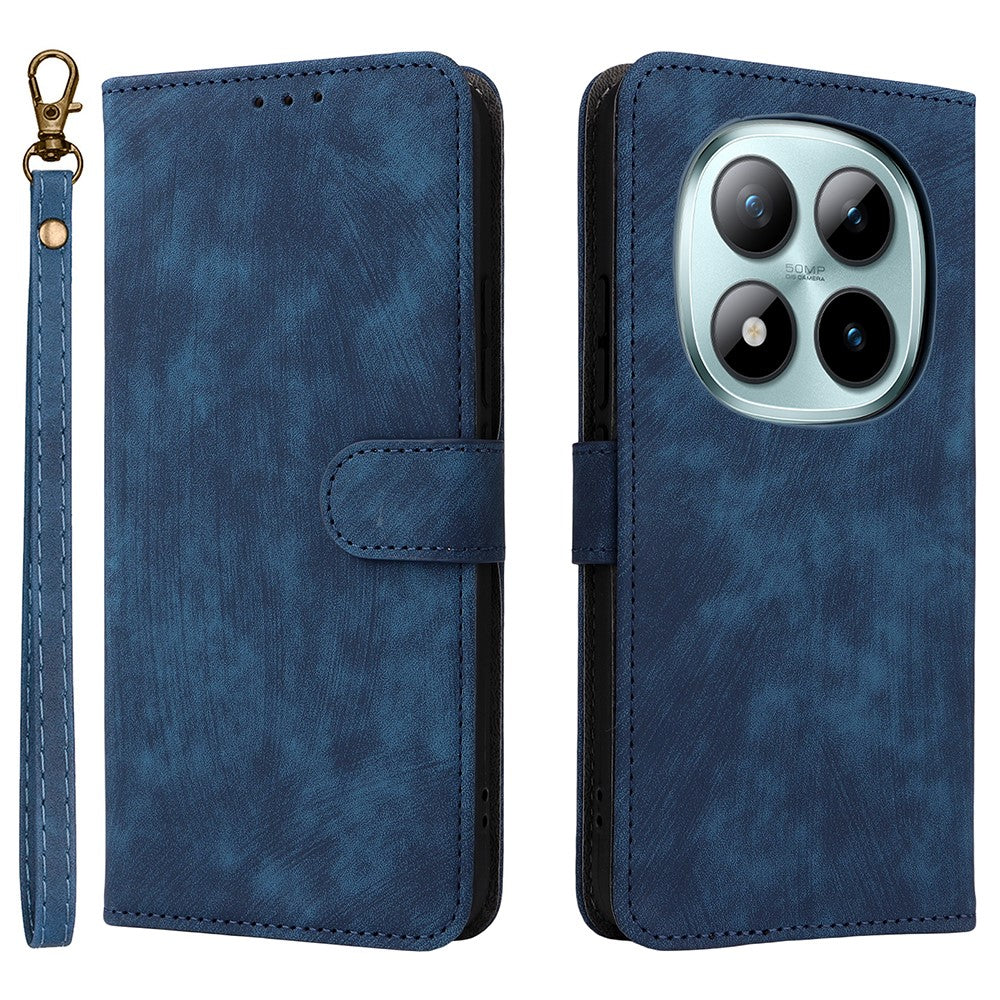 For Xiaomi Poco M8 Pro 5G / Redmi Note 15 Pro+ 5G (Global) Case Wallet RFID Blocking PU Leather Phone Cover Stand with Strap - Blue