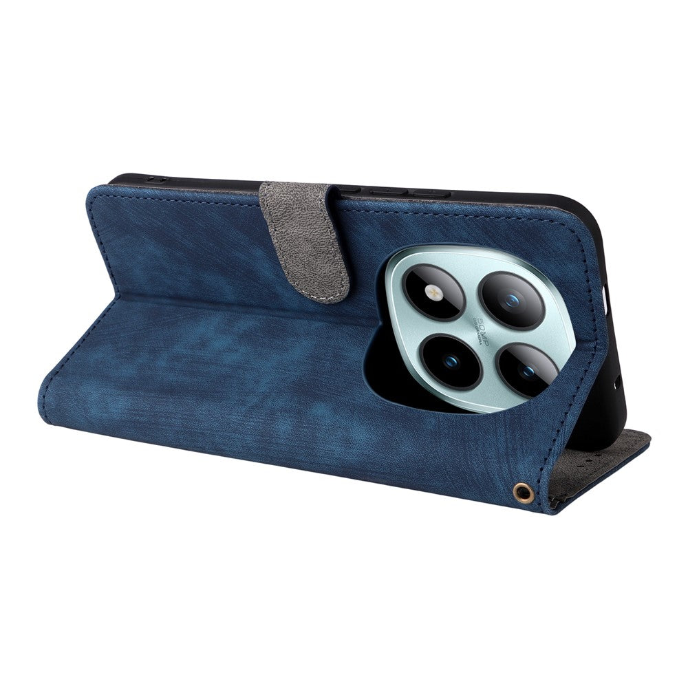 For Xiaomi Poco M8 Pro 5G / Redmi Note 15 Pro+ 5G (Global) Case Wallet RFID Blocking PU Leather Phone Cover Stand with Strap - Blue