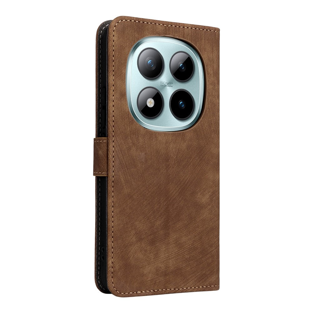 For Xiaomi Poco M8 Pro 5G / Redmi Note 15 Pro+ 5G (Global) Case Wallet RFID Blocking PU Leather Phone Cover Stand with Strap - Brown