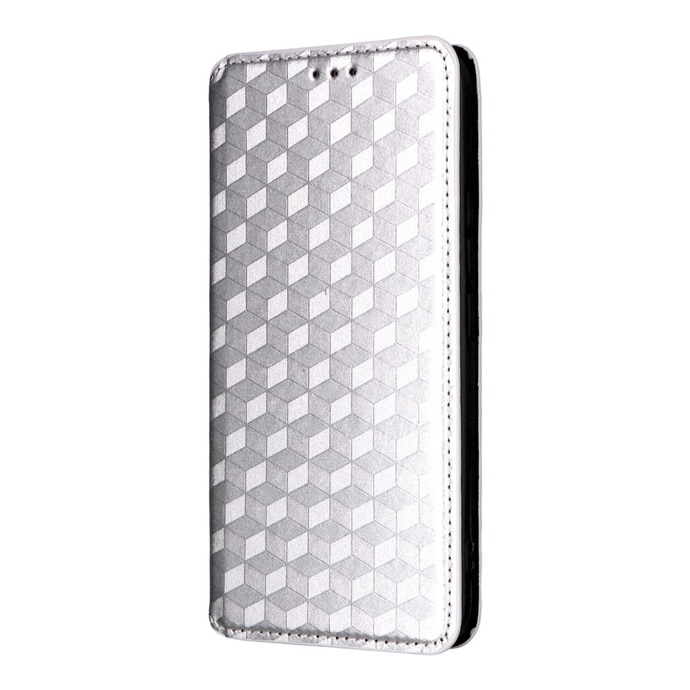 For Xiaomi Redmi Note 15 Pro 5G (Global) Case Wallet Rhombus Imprinted Leather Phone Cover - Silver