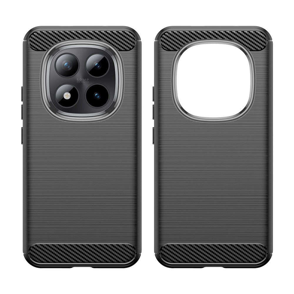 For Xiaomi Poco M8 Pro 5G / Redmi Note 15 Pro+ 5G (Global) Case Protective Phone Cover Carbon Fiber Texture Brushed - Black