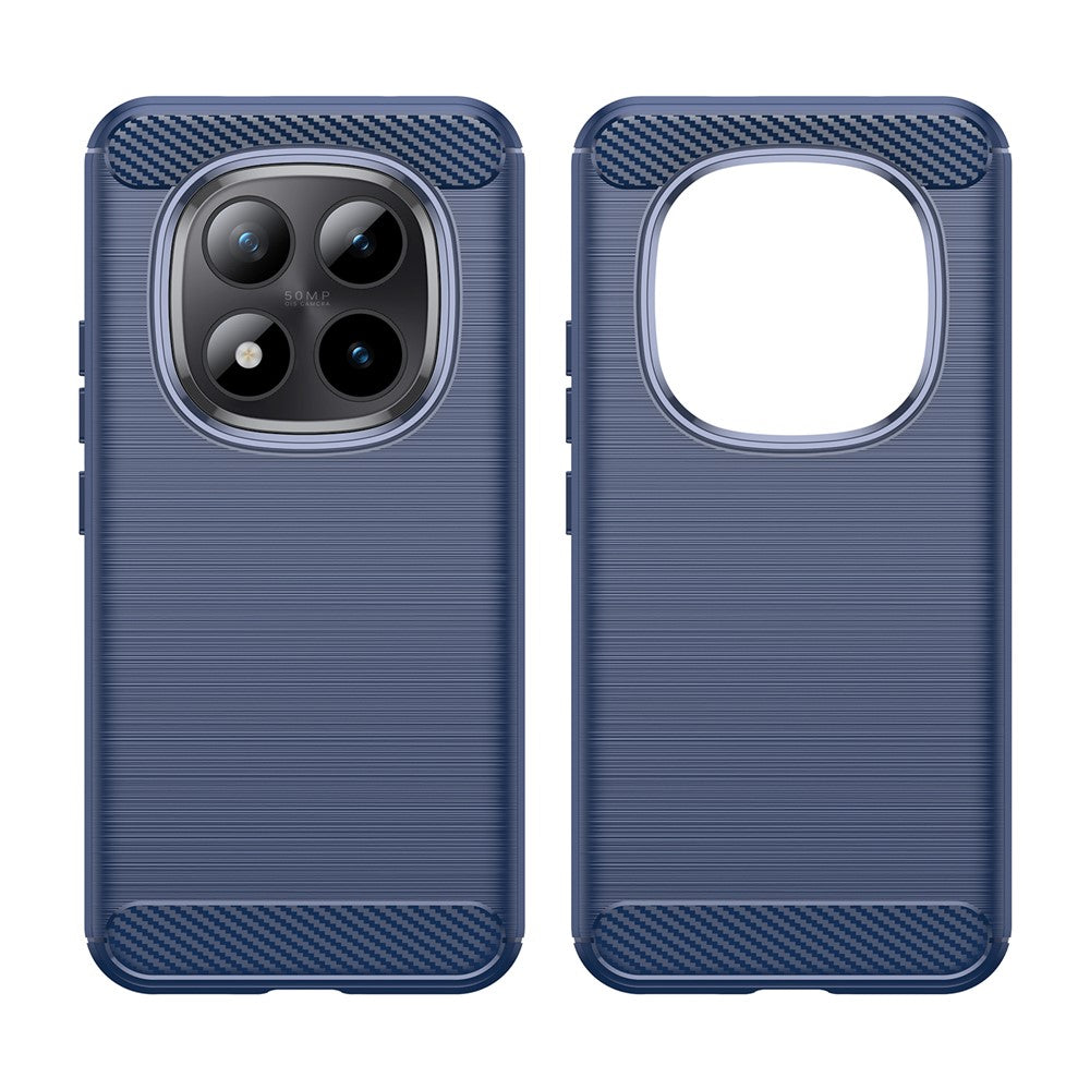 For Xiaomi Poco M8 Pro 5G / Redmi Note 15 Pro+ 5G (Global) Case Protective Phone Cover Carbon Fiber Texture Brushed - Blue