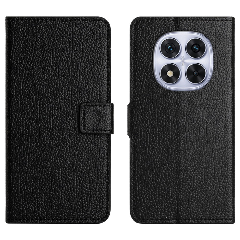 For Xiaomi Redmi Note 15 Pro 5G (Global) Case PU Leather Wallet Phone Cover Litchi Texture, Black