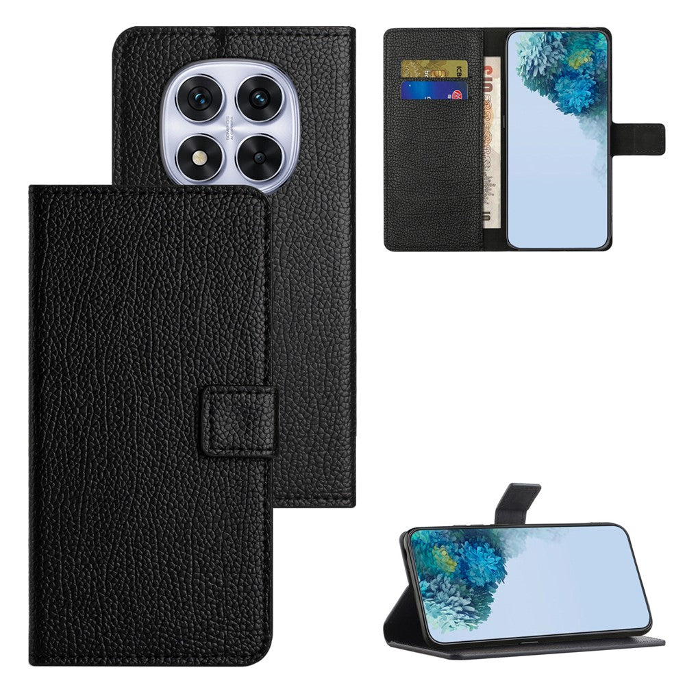 For Xiaomi Redmi Note 15 Pro 5G (Global) Case PU Leather Wallet Phone Cover Litchi Texture, Black