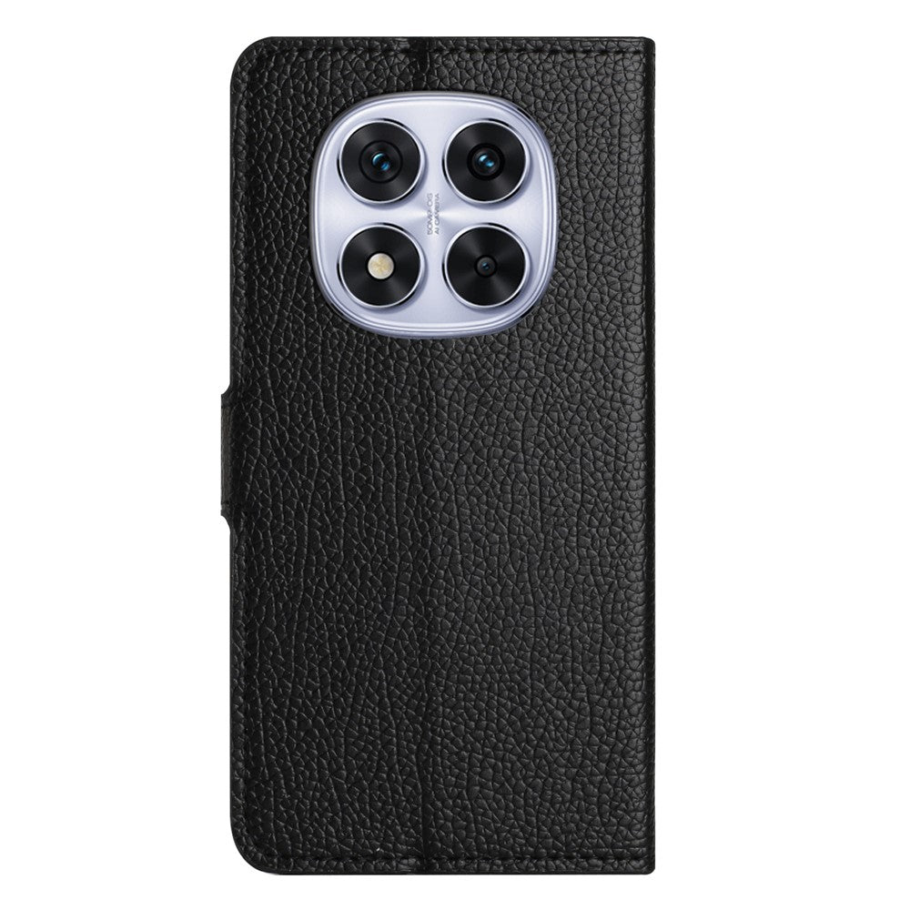 For Xiaomi Poco M8 Pro 5G / Redmi Note 15 Pro+ 5G (Global) Case PU Leather Wallet Phone Cover Litchi Texture, Black
