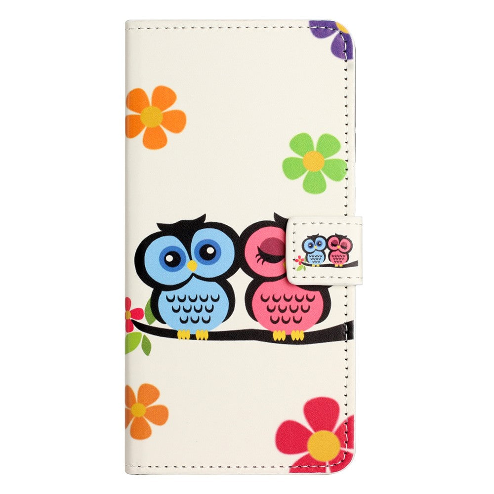 For Xiaomi Redmi Note 15 Pro 5G (Global) Case Pattern Print PU Leather Wallet Phone Cover - Couple Owls