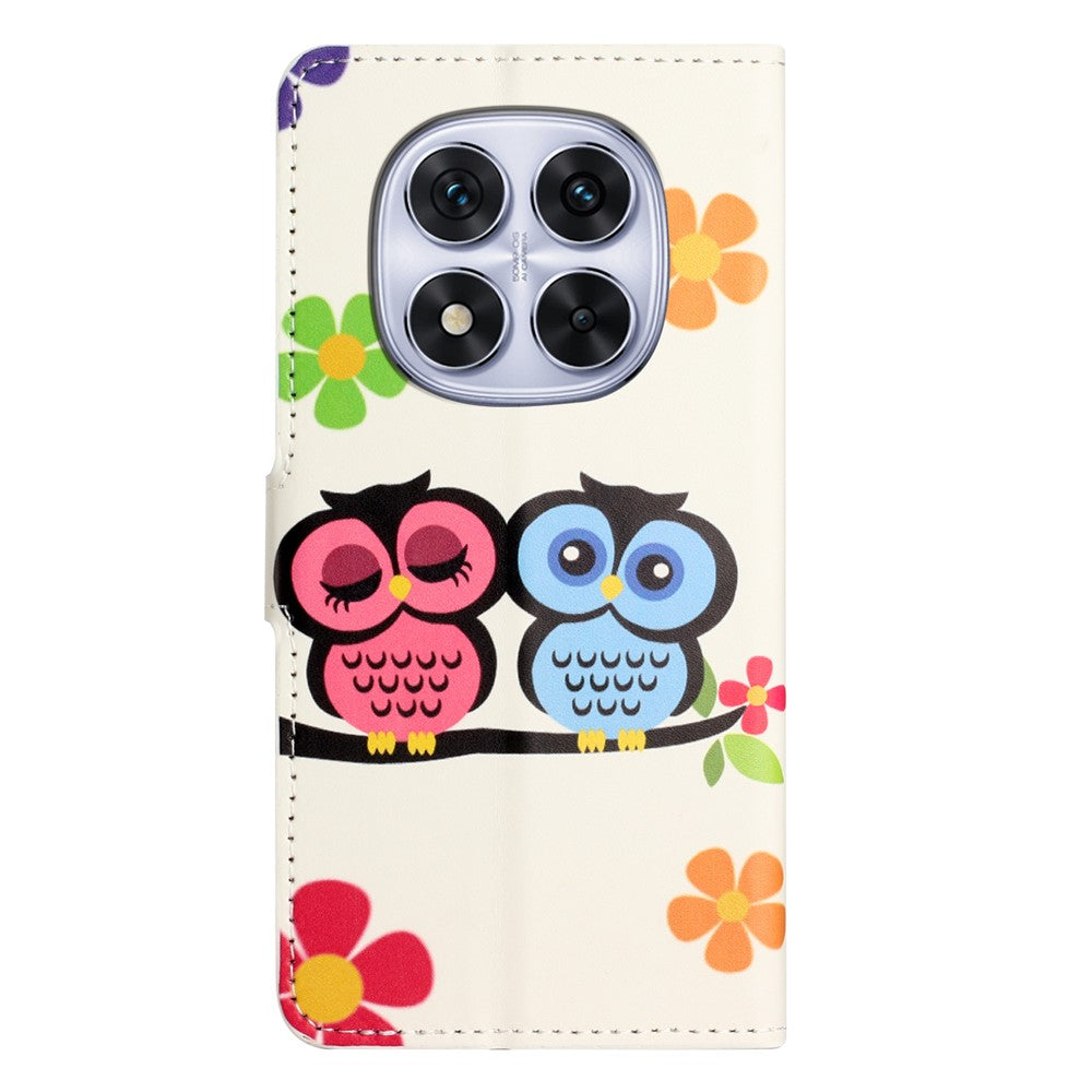 For Xiaomi Redmi Note 15 Pro 5G (Global) Case Pattern Print PU Leather Wallet Phone Cover - Couple Owls