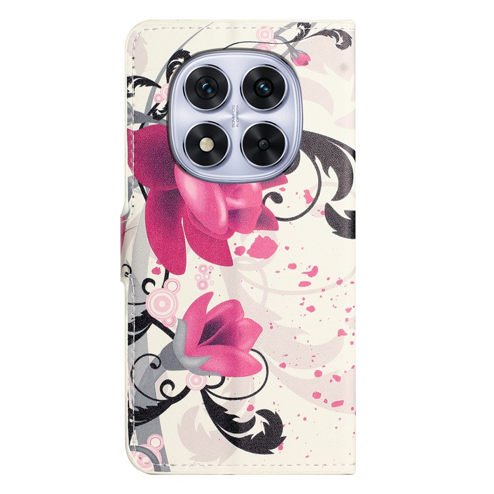 For Xiaomi Redmi Note 15 Pro 5G (Global) Case Pattern Print PU Leather Wallet Phone Cover - Lotus