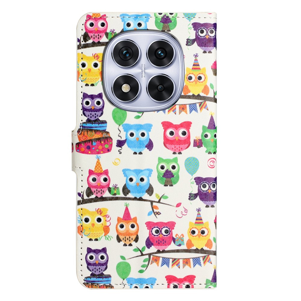 For Xiaomi Redmi Note 15 Pro 5G (Global) Case Pattern Print PU Leather Wallet Phone Cover - Owls Sticker
