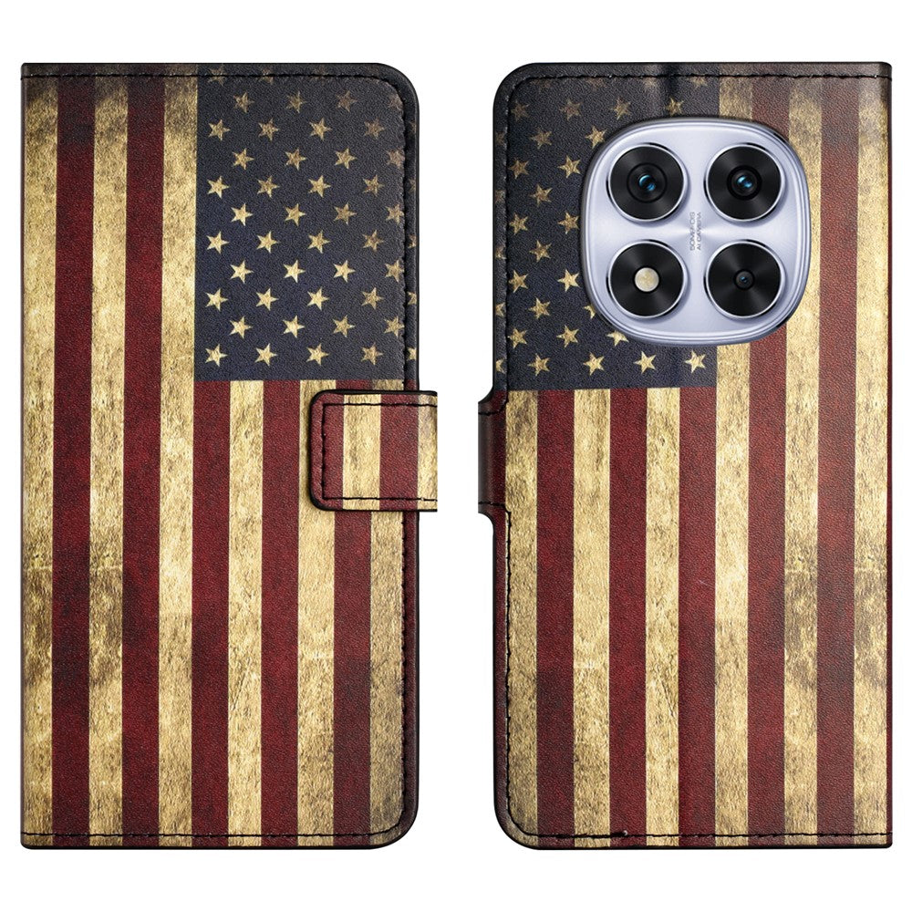 For Xiaomi Redmi Note 15 Pro 5G (Global) Case Pattern Print PU Leather Wallet Phone Cover - The American Flag