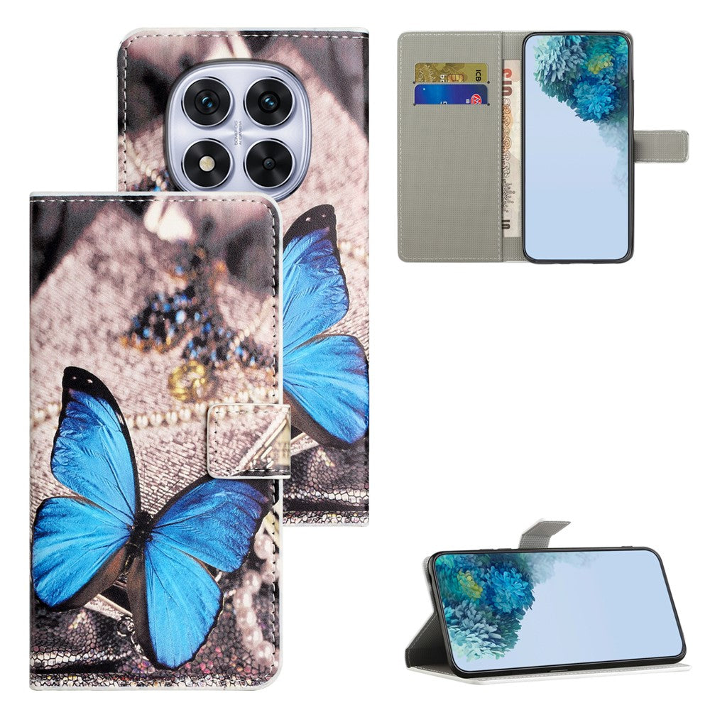 For Xiaomi Redmi Note 15 Pro 5G (Global) Case Pattern Print PU Leather Wallet Phone Cover - Blue Butterfly