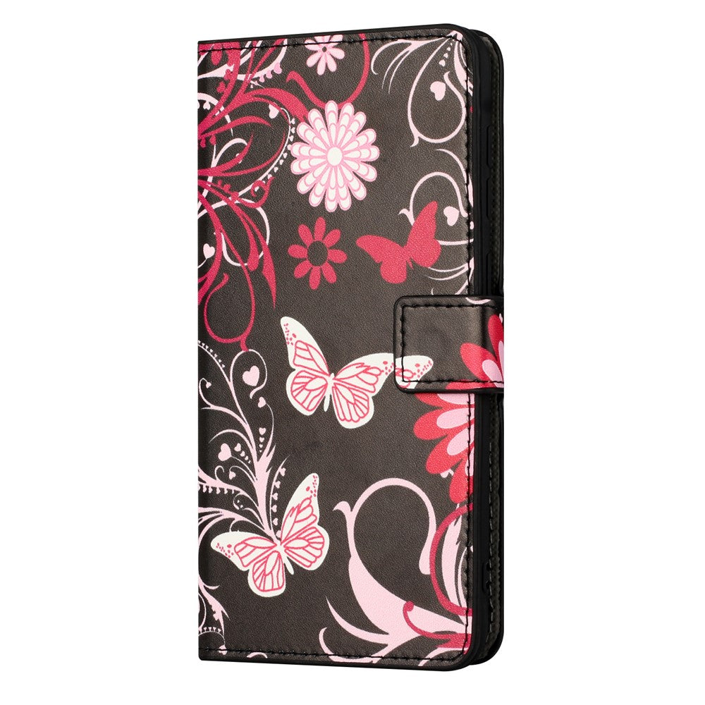 For Xiaomi Redmi Note 15 Pro 5G (Global) Case Pattern Print PU Leather Wallet Phone Cover - Black Butterfly
