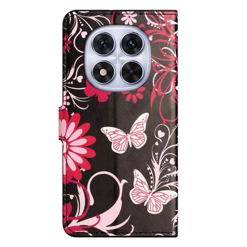 For Xiaomi Redmi Note 15 Pro 5G (Global) Case Pattern Print PU Leather Wallet Phone Cover - Black Butterfly